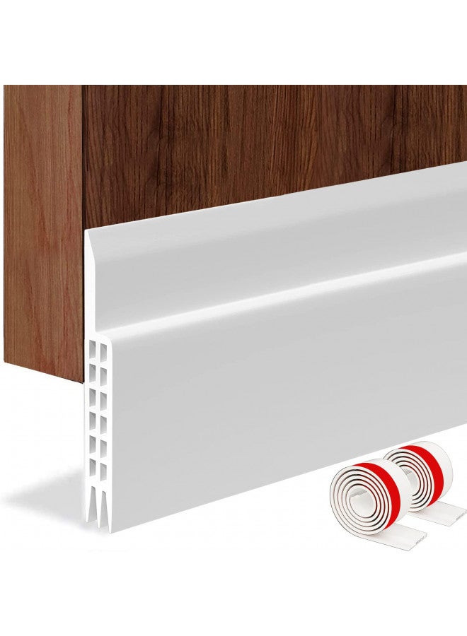 Suptikes 2PACK Huge Gap Door Draft Stopper, 3.4" W Widened Door Sweep Seal Gap Up to 1.8" for Interior & Exterior Doors - Keeping Draft, Noise, Dust and Unwanted Animals Out,3.4" W x 39" L,White
