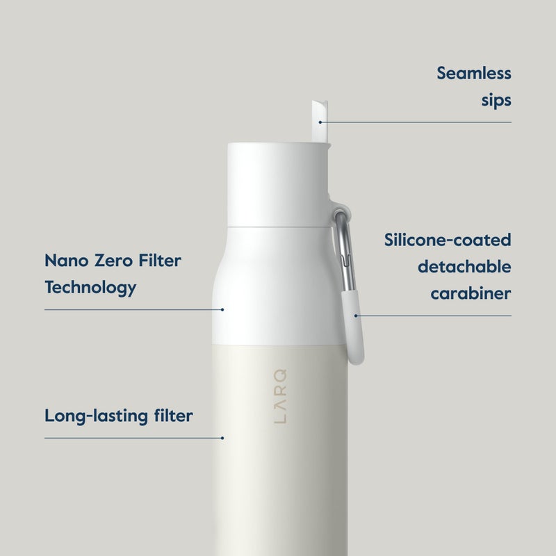 LARQ LARQ Bottle Filtered - Insulated Stainless Steel Water Bottle BPA Free with Nano Zero Technology and Long-Lasting Filters, Obsidian Black, 25oz  - Image 3