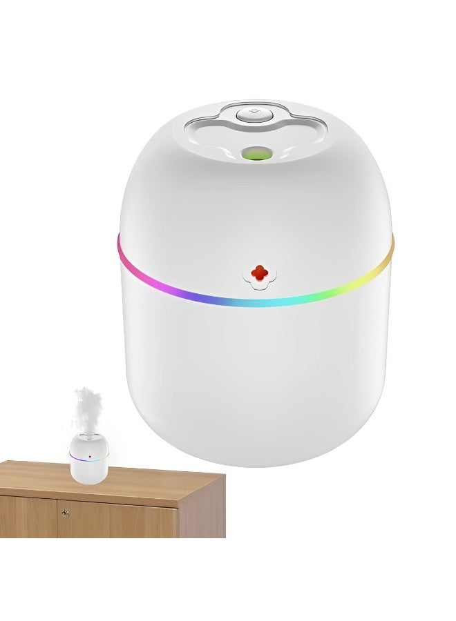 كيلا مرطب صغير، موزع زيوت عطرية محمول مع إضاءة ليلية، مثالي للمنزل والمكتب والسيارة وتنقية النباتات، 220 مل مع إضاءة ليلية LED ممتازة (أبيض) - Image 1