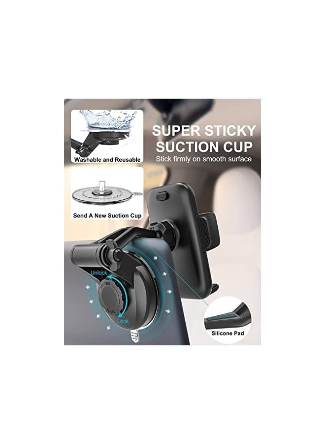 Green Tiger Tesla Phone Mount for Model 3 Model Y, [Bumpy Roads Friendly] Car Dashboard Cell Phone Holder with Strong Suction Cup, 360° Hands Free Tesla Cradle for iPhone 14 13 12 11 Pro Max All Smartphone - Image 3