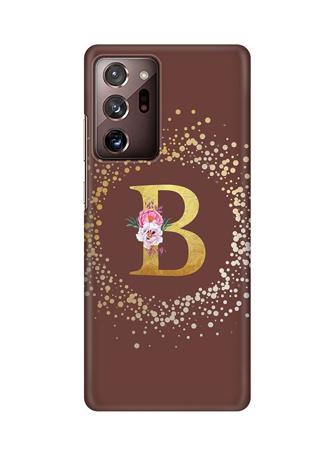 Stylizedd Monogram Slim Cover for Samsung Galaxy Note 20 Ultra Case Custom Initials Letter Floral Pattern Snap Series Mobile Cover Matte Alphabet  - B (Brown) - Image 1