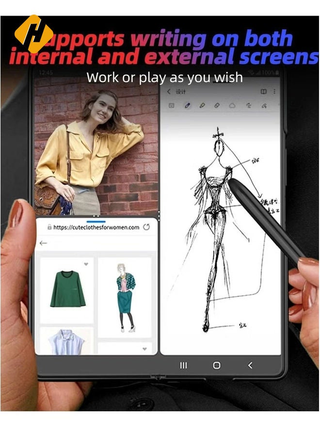 هوها أضعاف 3 قلم طية إصدار قلم القلم ل Samsung Electronics Galaxy Z Fold 3 5g Totch Stylus Pen (Black)  - Image 2