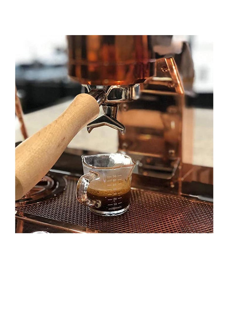 NIBEMINENT Coffee Shot Transparent Glass Cup with Scale Temperature Resistant Thick Borosilicate Espresso Measuring Jug Milk Frothing Pitcher for Home, Easy Measure to Clean, Portafilters  - Image 3