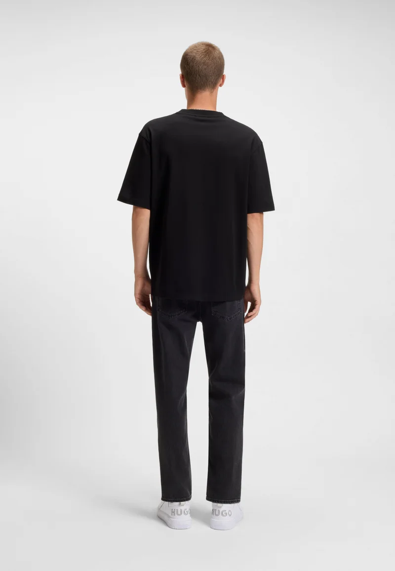 هوجو Cotton-jersey T-shirt with ombré logo embroidery