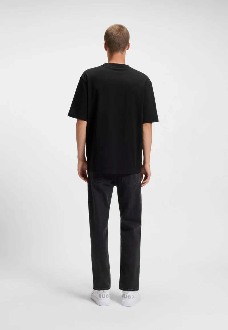 HUGO Cotton-jersey T-shirt with ombré logo embroidery