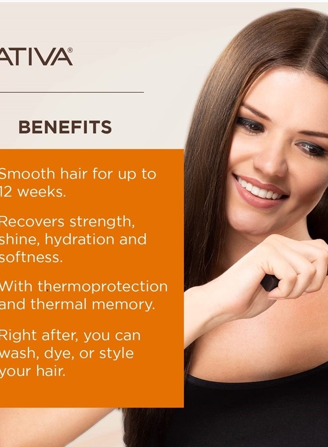 Kativa Brazilian Straightening Kit, 12 Weeks of Home Use Professional Straightening, with Organic Argan Oil, Shea Butter, Keratin & Amino Acids, for Straighter, Softer and Shinier Hair, All Hair Types - Image 5