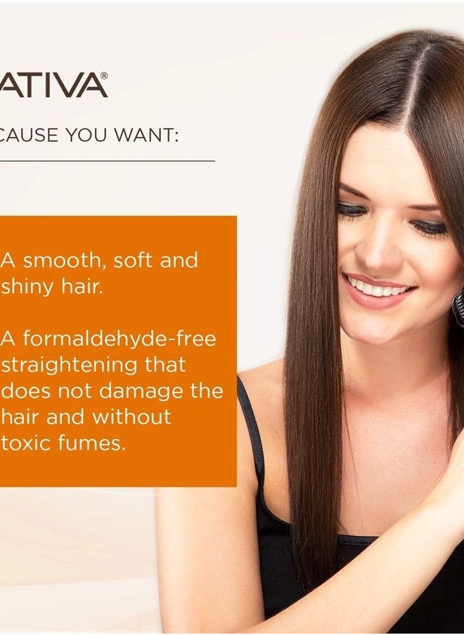Kativa - Brazilian Straightening Kit, 12 Weeks of Home Use Professional Straightening, with Organic Argan Oil, Shea Butter, Keratin & Amino Acids, for Straighter, Softer and Shinier Hair, All Hair Types - Image 1