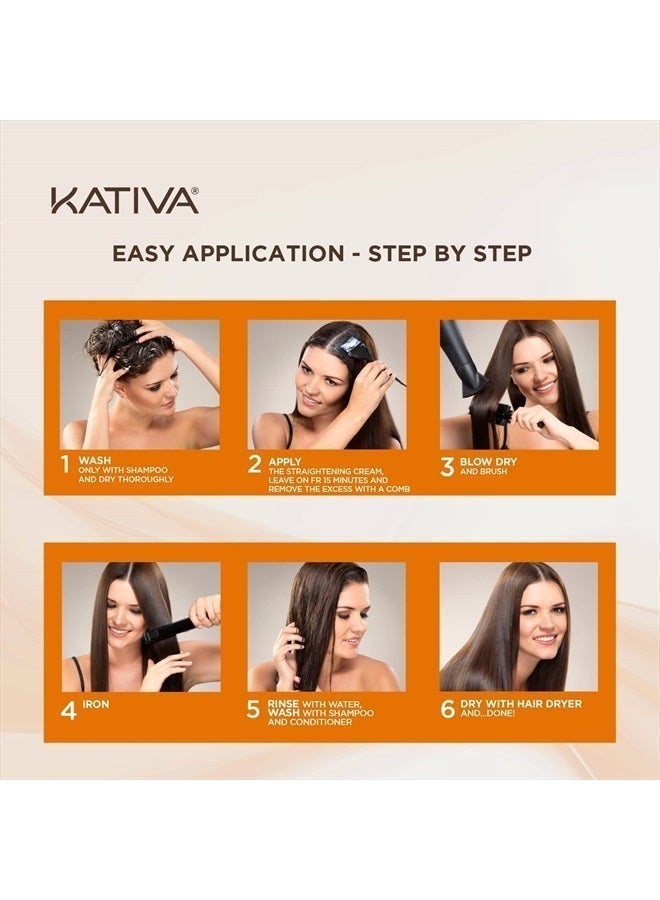 Kativa Brazilian Straightening Kit, 12 Weeks of Home Use Professional Straightening, with Organic Argan Oil, Shea Butter, Keratin & Amino Acids, for Straighter, Softer and Shinier Hair, All Hair Types - Image 3