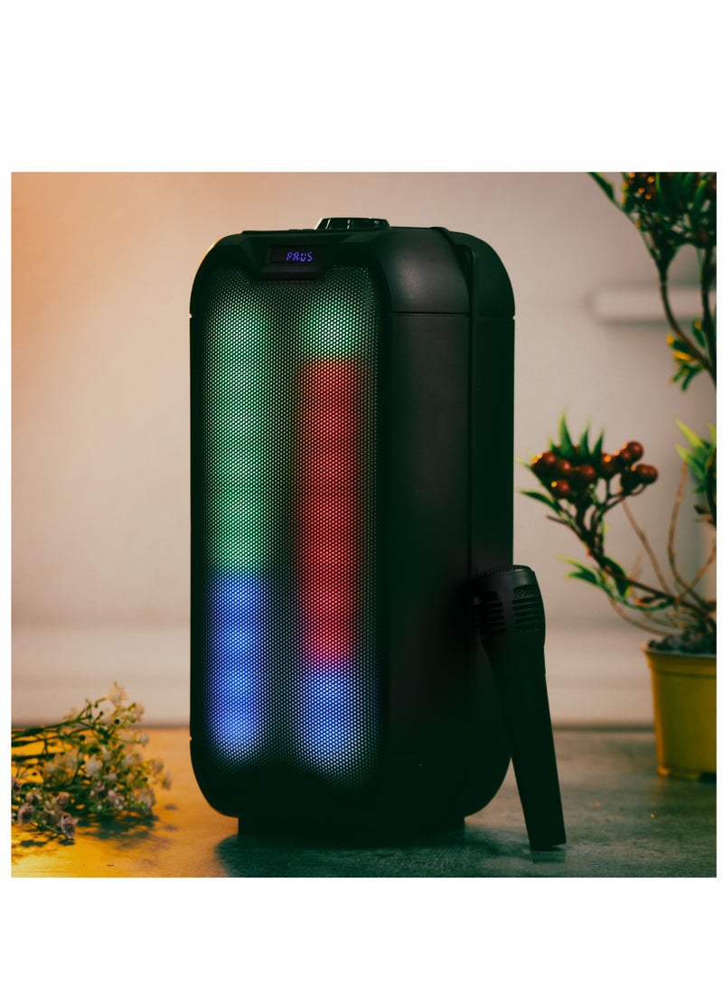 Olsenmark 2x4''Rechargeable Bluetooth Party Speaker,Karaoke Machine Built-in Lights WithBluetooth/AUX/FM Radio/USB/TF Card,200W PMPO,OMMS1289 - Image 2