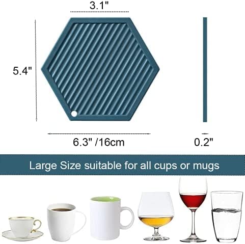 WE-CEF Silicone Trivet Mat Pot Holder for Pots and Pans, Hot Pads, Kitchen Drinks Coaster, Jar Opener, Spoon Holder, Oven Mitts, Placemats, Table and Countertop (Grey Pack - 4) - Image 5