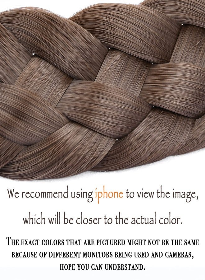 DIGUAN 5 Strands Synthetic Hair Braided Headband Classic Chunky Wide Plaited Braids Elastic Stretch Hairpiece Women Girl Beauty accessory, 56g (Chestnut) - Image 2