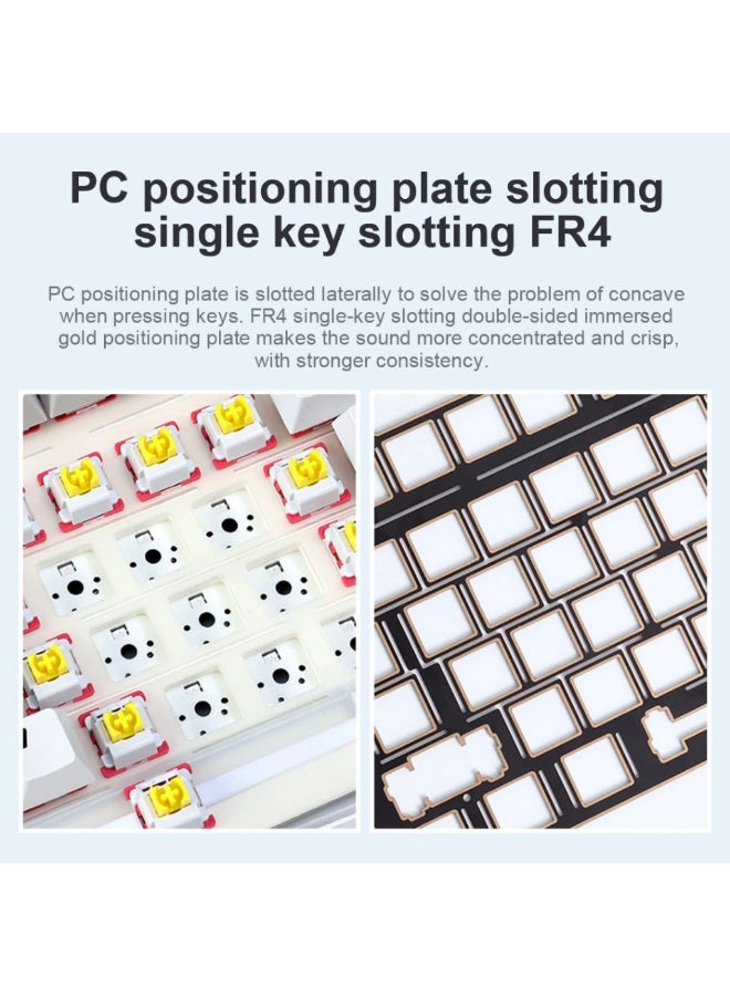 AULA F99 Wireless Mechanical Keyboard, Hot Swappable Gasket Custom Gaming Keyboard with Five-Layer Padding, Bluetooth/2.4GHz/USB-C, 8000mAh Battery (White Grey, Reaper Switch) - Image 3