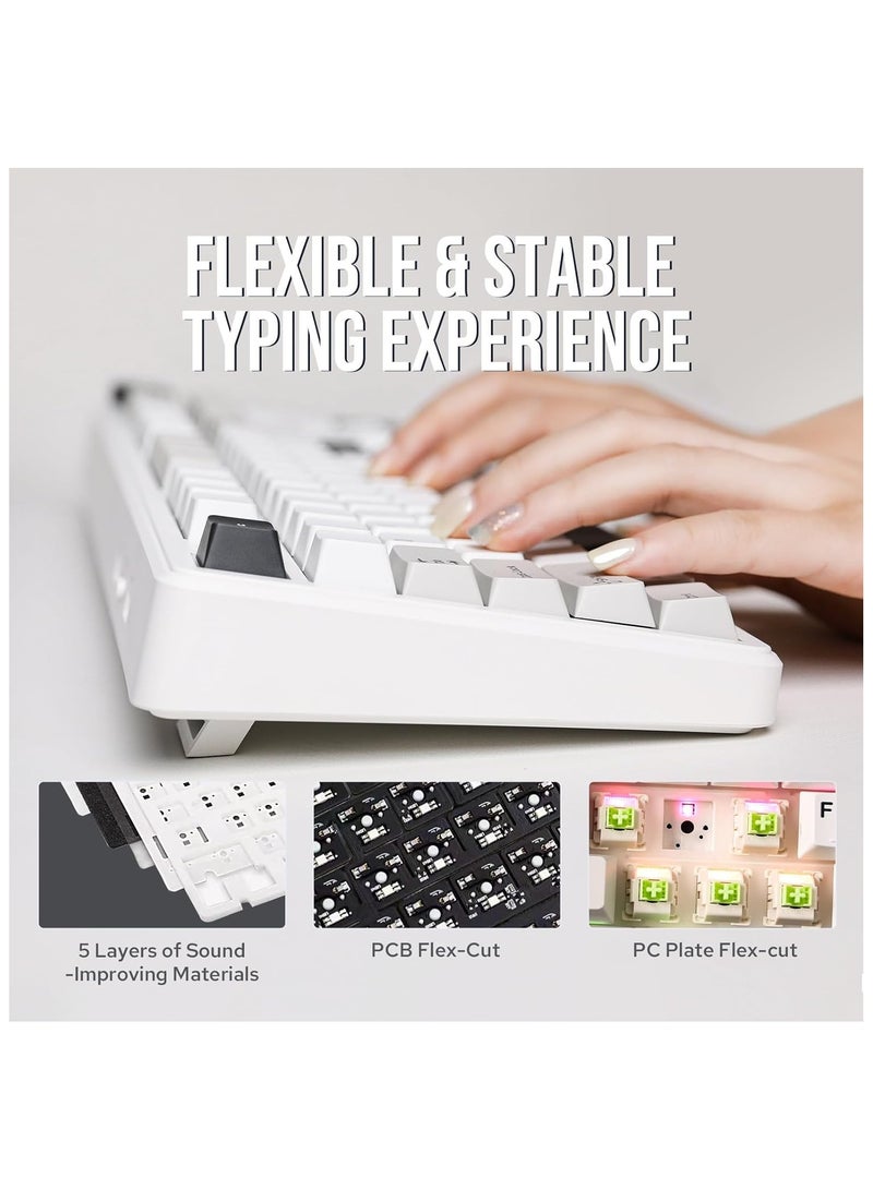 AULA F99 Wireless Mechanical Gaming Keyboard, Gasket Mount, Hot Swappable, Reaper Linear Switch, Bluetooth / 2.4G / USB-C, 8000mAh Battery - Image 4