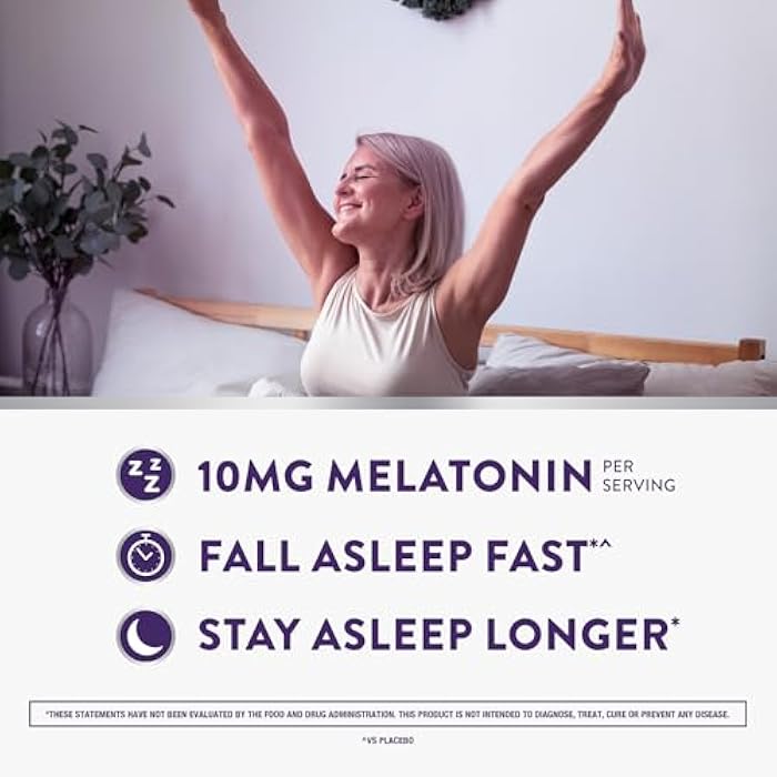 ZzzQuil ز ز ز كويل بيور ز ز ز متقدمة جوميز الميلاتونين، ميلاتونين 10 ملغ، مساعد نوم، مع البابونج والخزامى، جوميز نوم الميلاتونين، مساعدات النوم للبالغين، بنكهة التوت، 100 جوميز نوم - Image 4