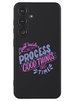 Theodor Protective Slim Fit Case Liquid Silicone Cover with Full Body Protection Anti-Scratch Shockproof Case For Samsung Galaxy S24 (Black) - Dont rush the Process good things take time  - Image 1