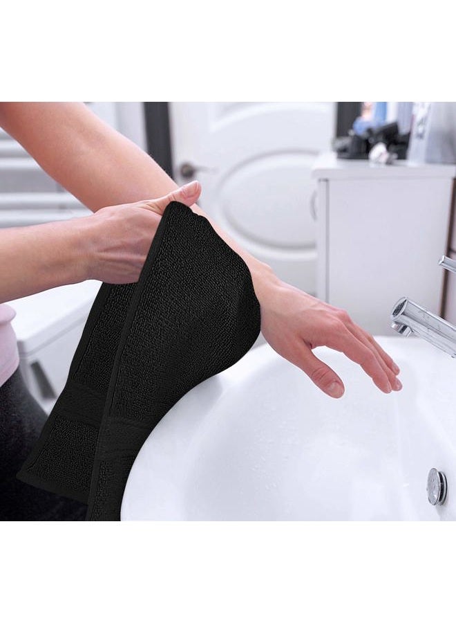 Utopia Towels 6 Pack Premium Hand Towels Set, 16 by 28 inches, 100% Ring Spun Cotton, Ultra Soft and Highly Absorbent 600GSM Towels for Bathroom, Gym, Shower, Hotel, and Spa, Black - Image 3