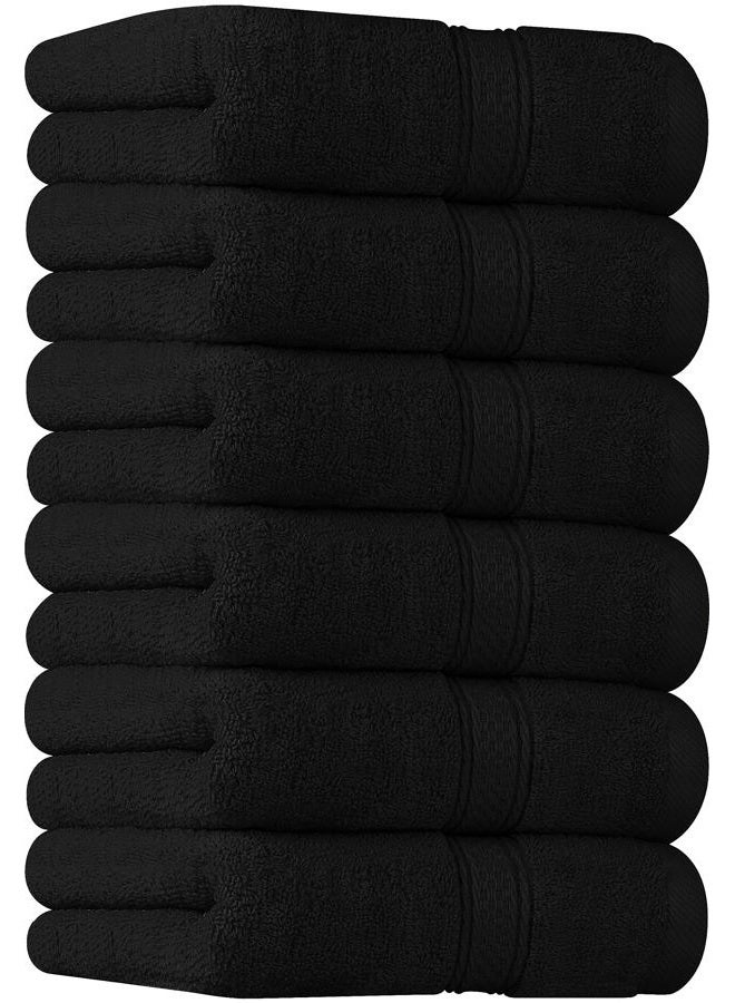 Utopia Towels 6 Pack Premium Hand Towels Set, 16 by 28 inches, 100% Ring Spun Cotton, Ultra Soft and Highly Absorbent 600GSM Towels for Bathroom, Gym, Shower, Hotel, and Spa, Black - Image 1