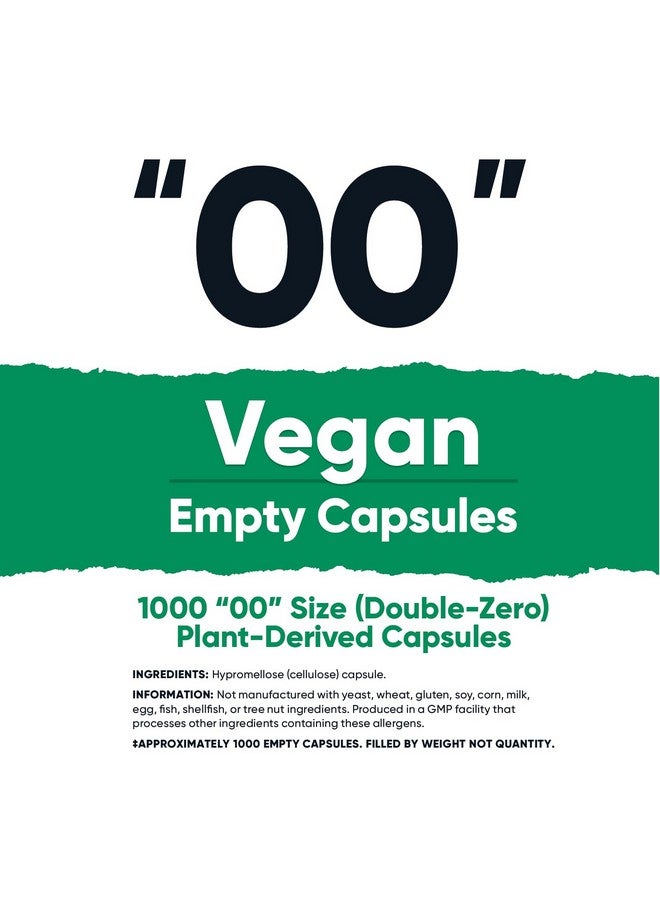 Nutricost Empty Capsules Size 00 Vegan - 1,000 Clear Empty Plant-Based Capsules - Kosher Certified, Halal Certified, Non-GMO, Soy Free, Gluten Free, Vegetarian - Image 2