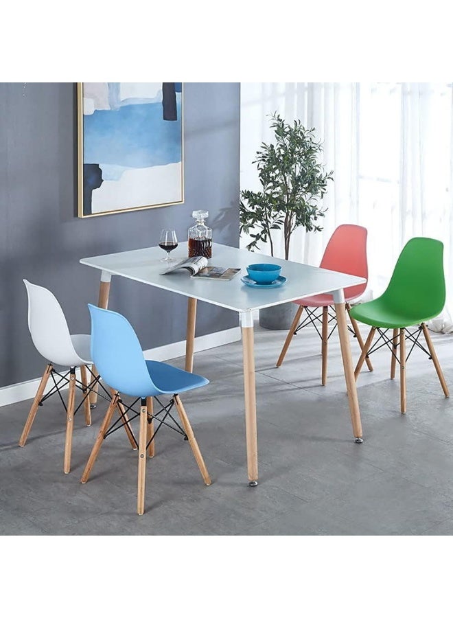 Modern Dining Chair – Simple Design with Wooden Legs and Plastic Seat – Ideal for Kitchen, Living Room, Bedroom, or Office - Image 4