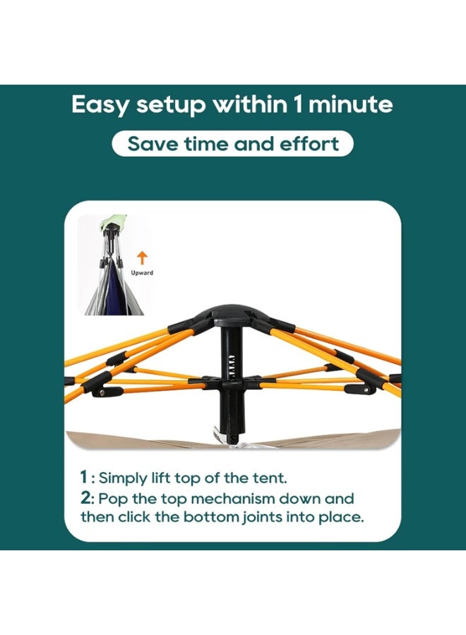 Panvil Camping Tent (For 2-3 Adults) – Automatic Easy Opening, Instant Pop Up Model – UV Protection Lightweight Portable Outdoor Sun Shade for Hiking, Picnic, Fishing & Beach - Image 4