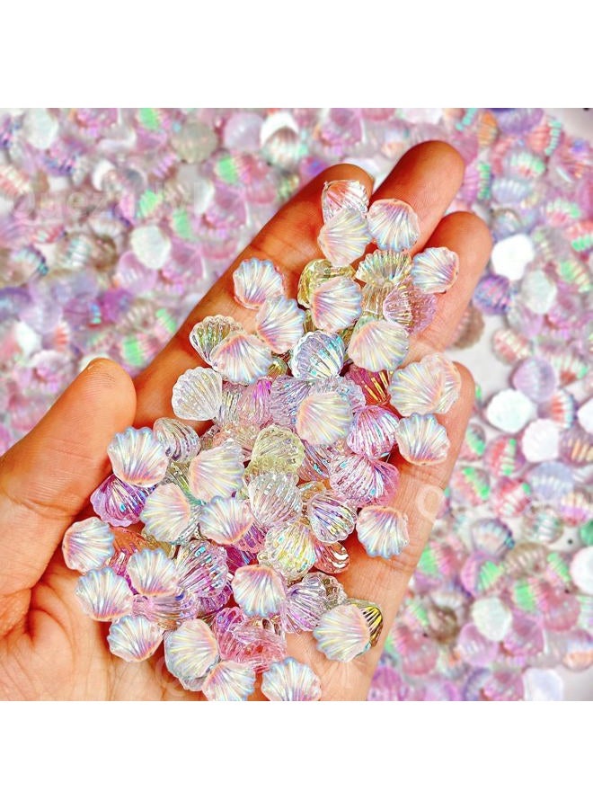 Quezadyl 100PCS Summer Ocean Seashell Nails Charms 3D Resin Shell Nail Art Resin Rhinestones for Acrylic Nails Aurora Seashells Nail Gems Nail Jewelry for Women Summer DIY Nail Art Decoration Accessories - Image 1