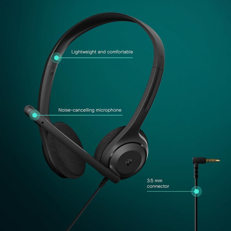 EPOS سماعة رأس احترافية C1 فوق الأذن مع موصل 3.5 مم - راحة قصوى، ميكروفون متقدم لإلغاء الضوضاء، مثالية لساعات الاستخدام الطويلة، متوافقة تمامًا مع Chromebook - Image 2