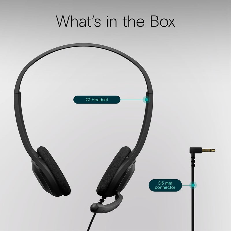 EPOS سماعة رأس احترافية C1 فوق الأذن مع موصل 3.5 مم - راحة قصوى، ميكروفون متقدم لإلغاء الضوضاء، مثالية لساعات الاستخدام الطويلة، متوافقة تمامًا مع Chromebook - Image 5
