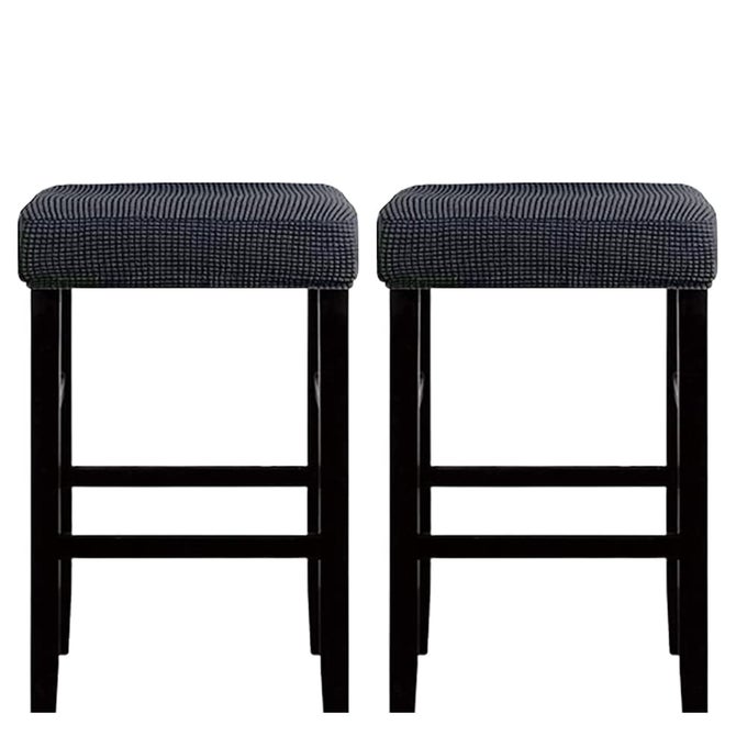 STOOL COVERS RECTANGLE2 PACK STRETCH BAR STOOL COVERS JACQUARD WASHABLE COUNTER SADDLE SEAT COVER WITH ELASTIC BAND FOR WOODEN METAL BENCHDARK GREY