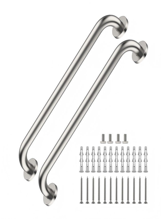 ZUEXT 2 Pack 24 Inch Satin Brush Nickel Shower Grab Bar - 1.5" Diameter,ZUEXT Stainless Steel Bathroom Grab Bar, Bath Balance Bar,Safety Hand Rail Support, Handicap Injury Elderly Senior Assist Bath Handle - Image 1
