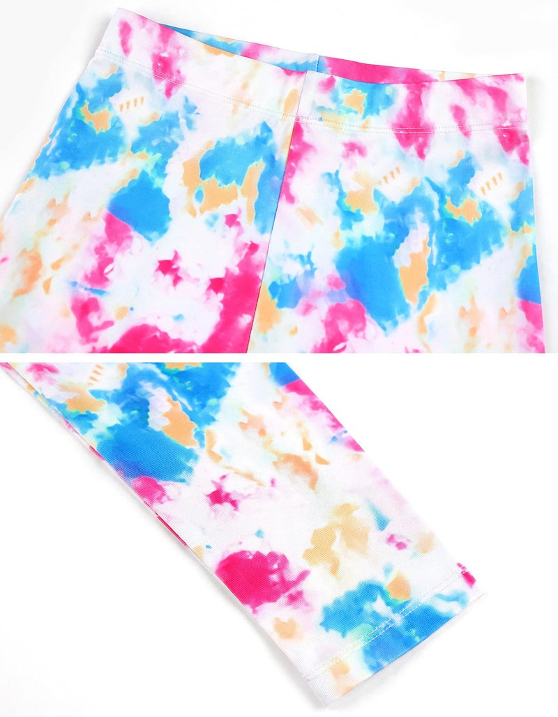 Quedoris Girls 3-Pack Printed Leggings Tie Dye Fuchsia Green Purple Pink 160Y - Image 5