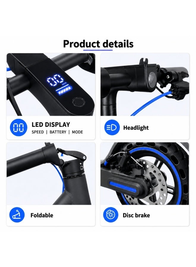 ROHAN WINGS HT-03 Electric Scooter, 350W Brushless Motor, 36V 7.2Ah Battery, Up to 75 KM/H Speed, 17–20 KM Range, 8.5" Solid Tyres, LED Headlight, Turn Signals, Bluetooth App Control - Image 4