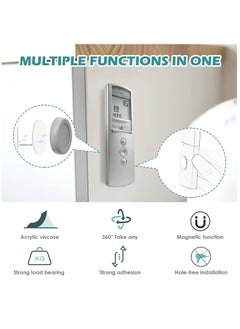 SYOSI Magnetic Remote Control Holder Wall Mount Holders Hole-Free Phone Charging Organizer Storage Containers For Home Office School Supply Storage - strong magnet securely hold (Grey)5 Pack  - Image 2