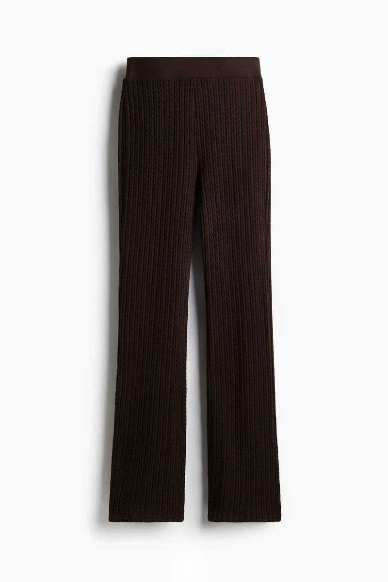 H&M Flared Cable-Knit Look Trousers