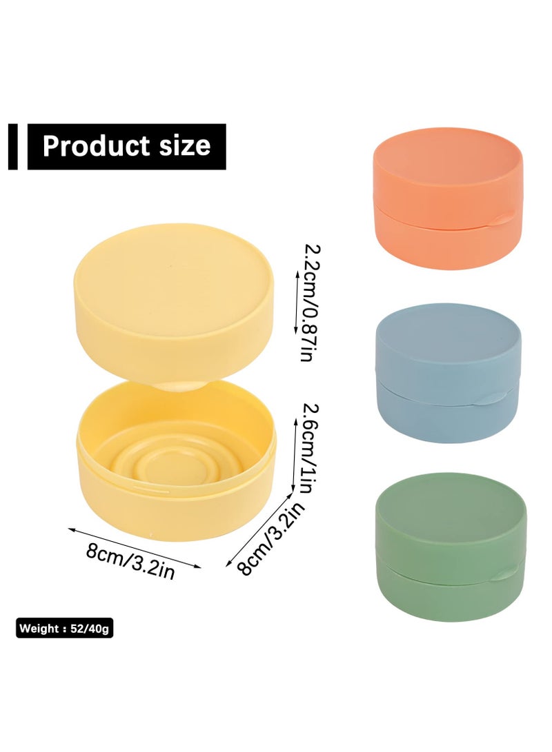 Excefore Travel Soap Box Holder Case, 4 Pcs Portable Leak Proof Round Soap Dishes Container with Lid for Shower Gym Bathroom(4 Small) - Image 2