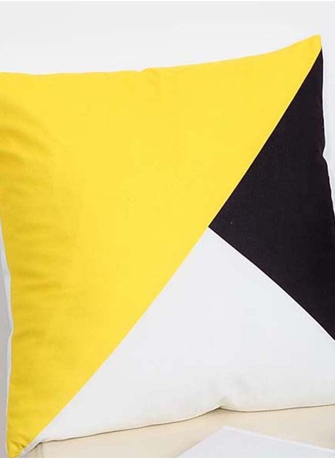Generic Decorative Printed Pillowcase Yellow/White/Black 45 x 45cm  - Image 3