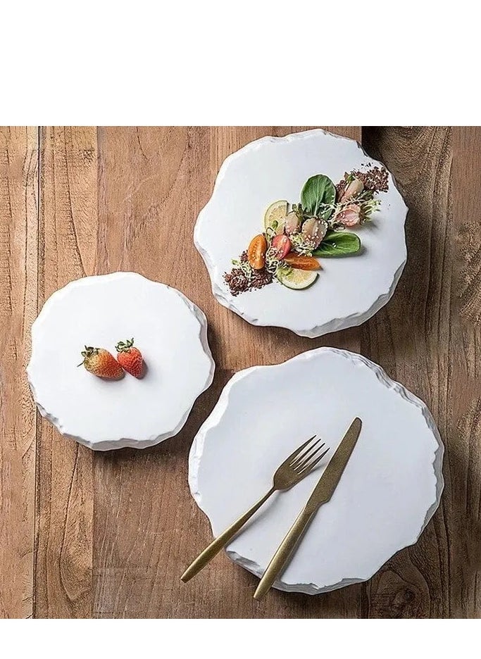 MAAC HOME - MAAC Home | Fossil Stone White Plate Tray| Elegant Durable and Classic design Perfect for Family Everyday Use, and Family Get- Together, Restaurant, Banquet and More - Image 1