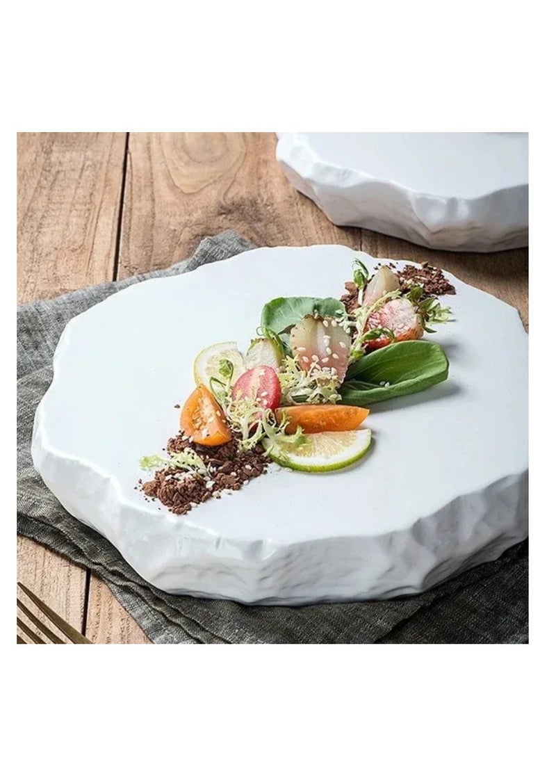 MAAC HOME - MAAC Home | Fossil Stone White Plate Tray| Elegant Durable and Classic design Perfect for Family Everyday Use, and Family Get- Together, Restaurant, Banquet and More - Image 1