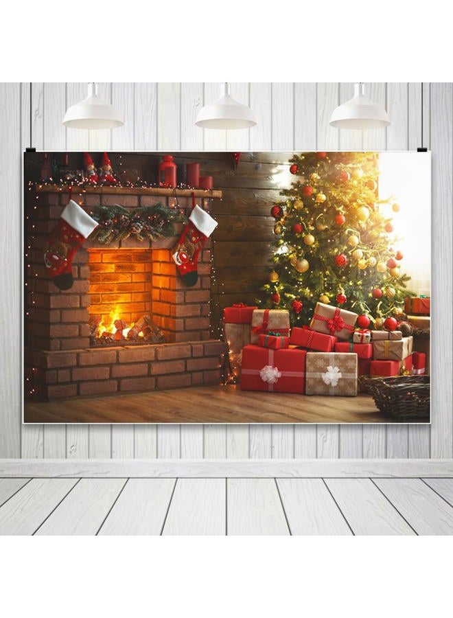 AOFOTO 8x6ft Christmas Living Room Interior Decoration Backdrop New Year Tree Fireplace Xmas Gift Box Photography Background Holiday Festival Party Decor Photo Studio Props Vinyl Portrait Wallpaper - Image 4