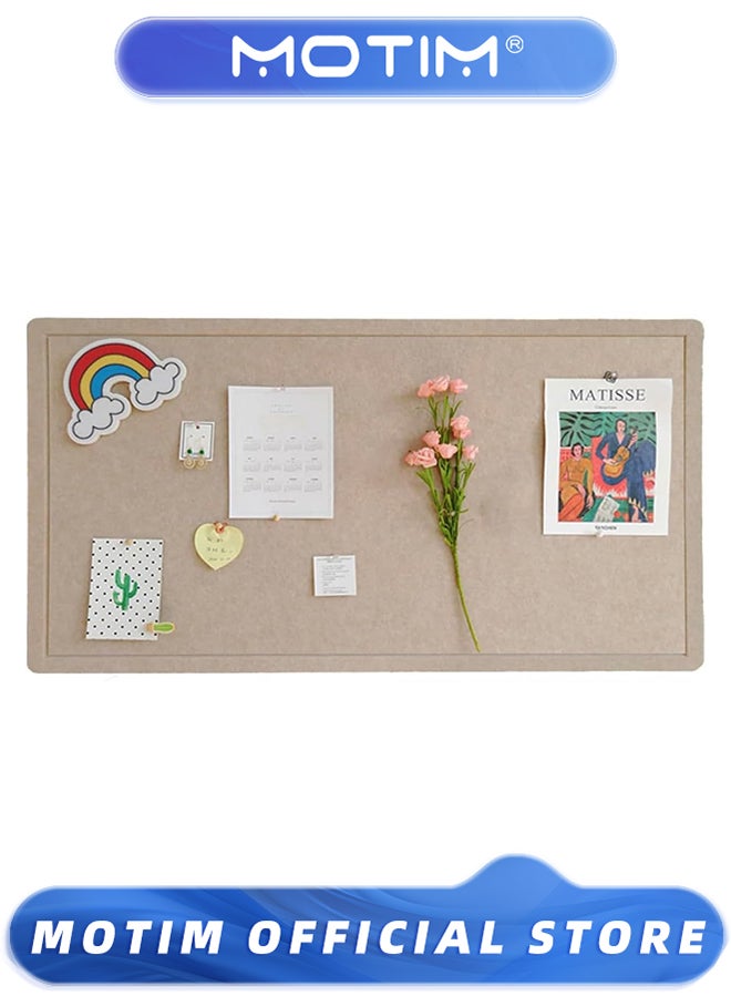 Motim Bulletin Board Foldable Large Felt Bulletin Board for DIY Notes & Photos Schedules for Desk & School & Office Walls (khaki, 100x180cm) - Image 1