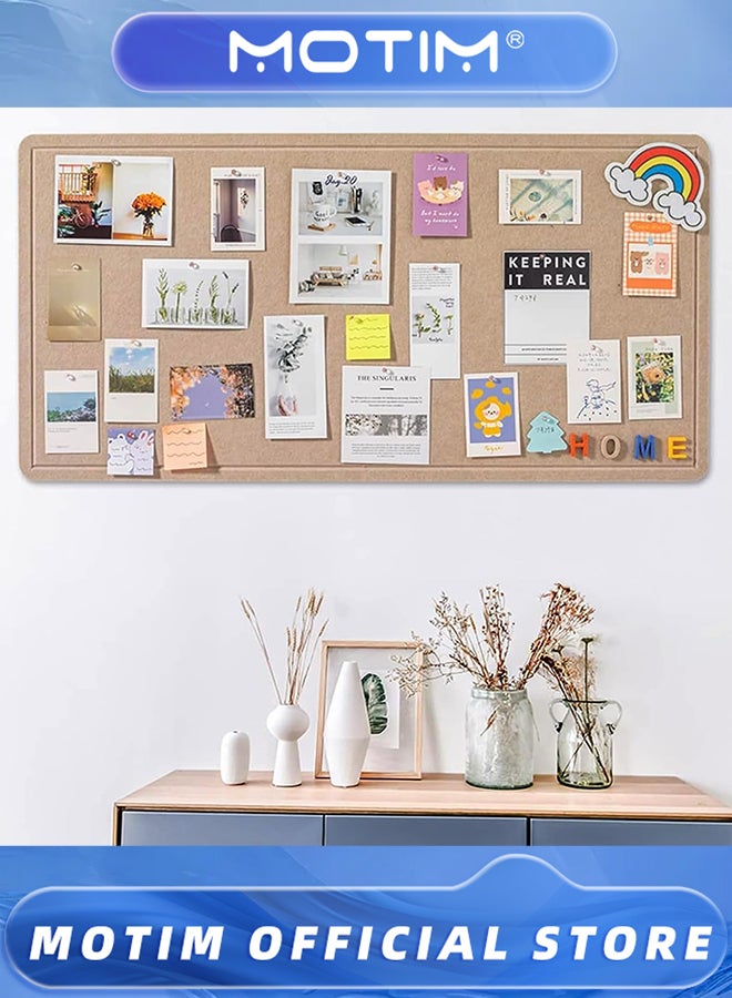 Motim Bulletin Board Foldable Large Felt Bulletin Board for DIY Notes & Photos Schedules for Desk & School & Office Walls (khaki, 100x180cm) - Image 5