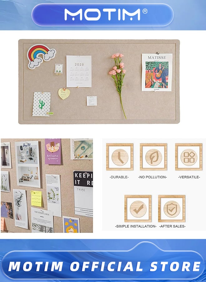 Motim Bulletin Board Foldable Large Felt Bulletin Board for DIY Notes & Photos Schedules for Desk & School & Office Walls (khaki, 100x180cm) - Image 4
