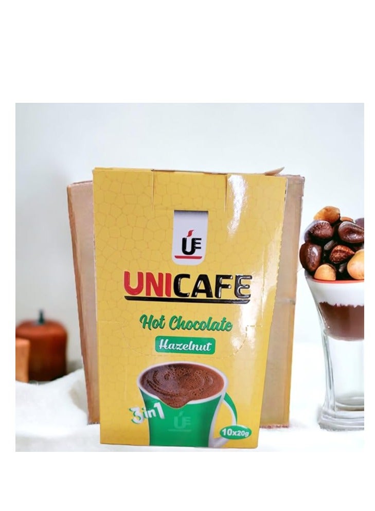 UniCafé Uni Cafe Hot Chocolate Hazelnut Powder Drink - 10 Sachets, 20 gm - Image 3