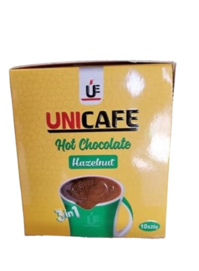 UniCafé Uni Cafe Hot Chocolate Hazelnut Powder Drink - 10 Sachets, 20 gm - Image 1