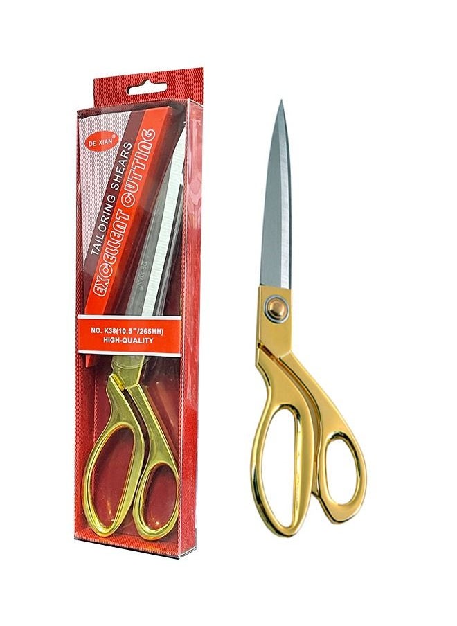 DE XIAN 10.5 Inch Professional Tailor Scissors With Golden Colour Handle  - Image 1