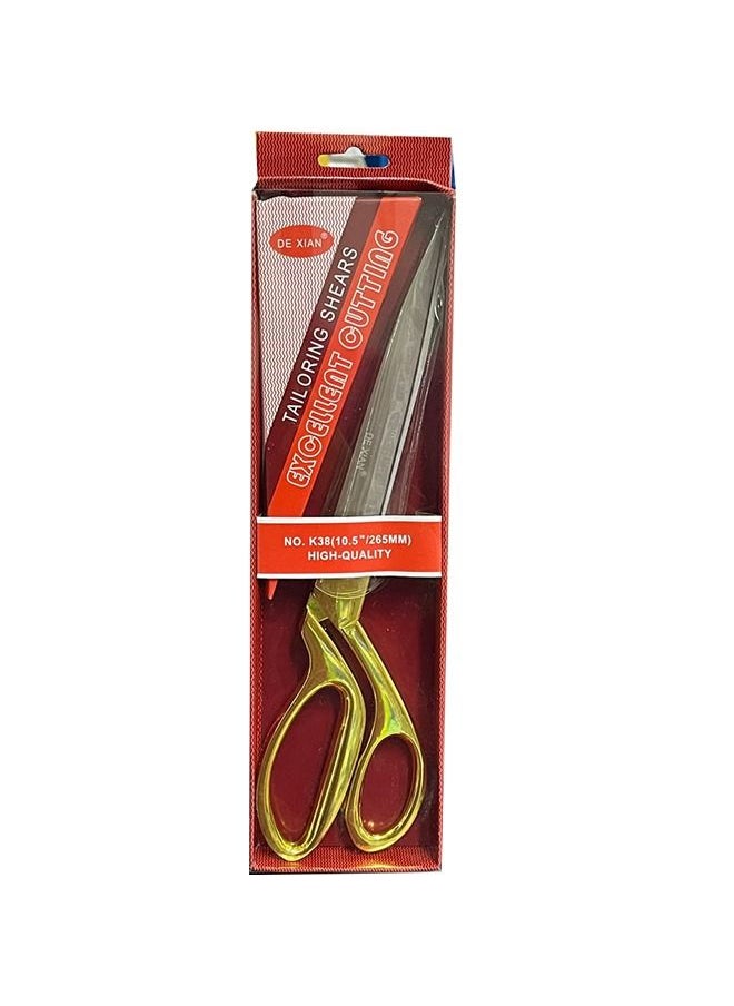 DE XIAN 10.5 Inch Professional Tailor Scissors With Golden Colour Handle  - Image 2