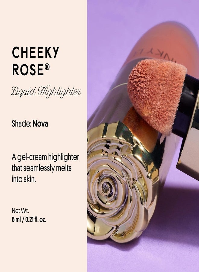Winky Lux Cheeky Rose Liquid Highlighter, Gel Cream Blush Wand, Blendable & Buildable Pigment, Long Lasting Weightless, Nova - Image 2