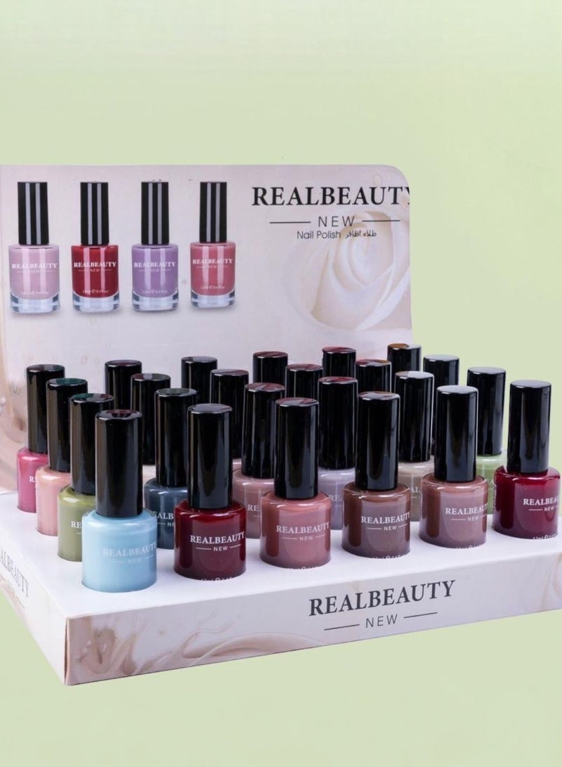 ريال بيوتي مناكير الوان ملهمة متعدد الالوان  24 قطعة