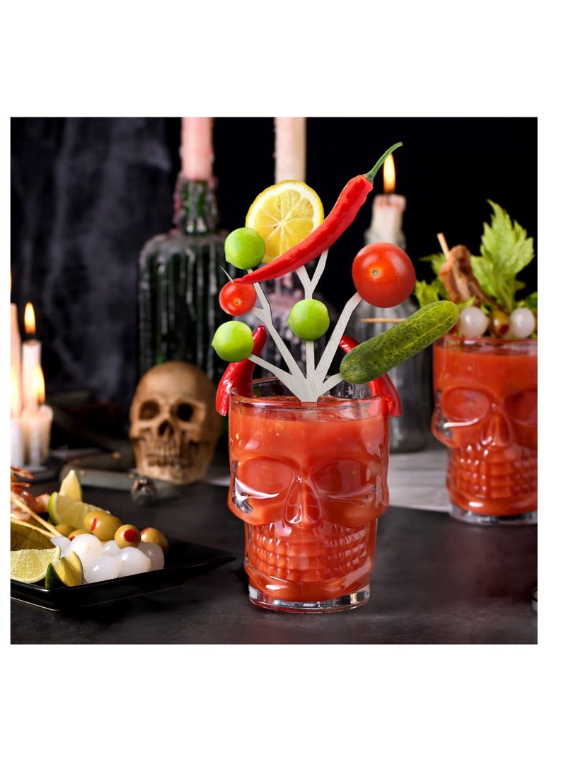 SOLARAE Stainless Steel Cocktail Toothpick, 2 Pcs Martini Drink Pick Stick, Silver Mary Tree Skewer Sticks, Metal Reusable Cocktail Skewer with Holder, Gift Cocktail Tree Holder for Drinks Fruit - Image 4