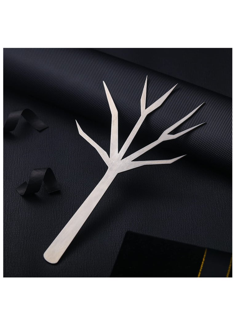 SOLARAE Stainless Steel Cocktail Toothpick, 2 Pcs Martini Drink Pick Stick, Silver Mary Tree Skewer Sticks, Metal Reusable Cocktail Skewer with Holder, Gift Cocktail Tree Holder for Drinks Fruit - Image 2