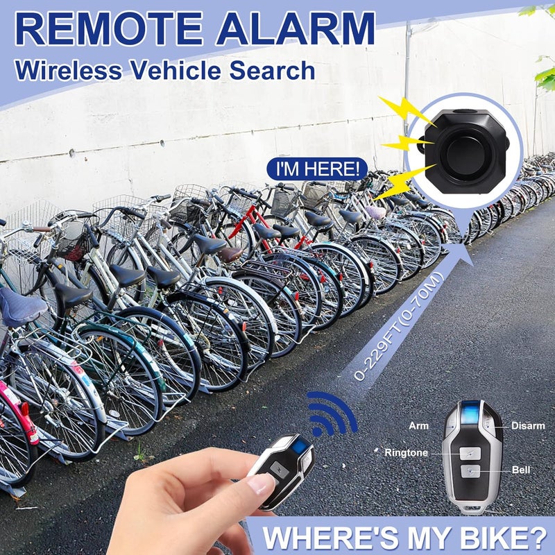 baluoqi Bicycle alarms, electric vehicle alarm, wireless vibration alarm system with motion sensor, waterproof, rechargeable theft alarm for e-bikes, bicycles, scooters, cars - Image 3